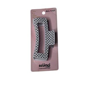 Scunci Polka Dot Hair Claw Clip – Black & White Large Grip